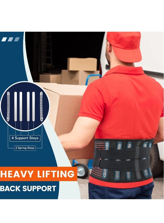 Back Brace for Lower Back Pain-Lumbar Support for Heavy Lifting Men Women-Breathable Waist Support Relief Sciatica, Herniated Disc (M) - Image 2
