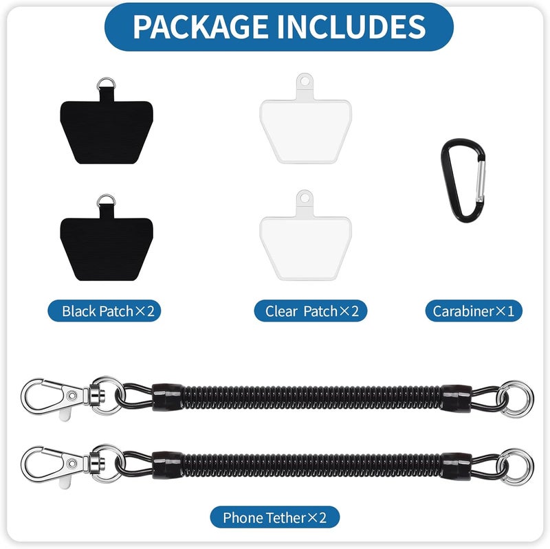 Doormoon Phone Lanyard Tether with 4 Patch, Cell Phone Lanyard with 2* Phone Tether, 4* Patch for Outdoor Hiking Climbing - Image 4