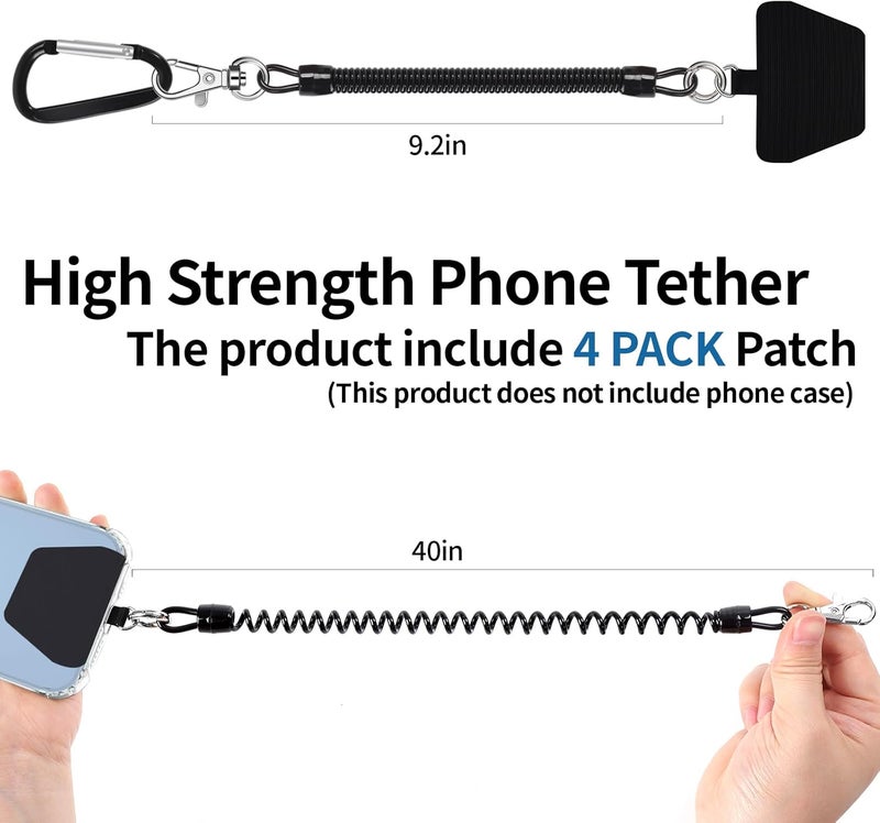 Doormoon Phone Lanyard Tether with 4 Patch, Cell Phone Lanyard with 2* Phone Tether, 4* Patch for Outdoor Hiking Climbing - Image 3