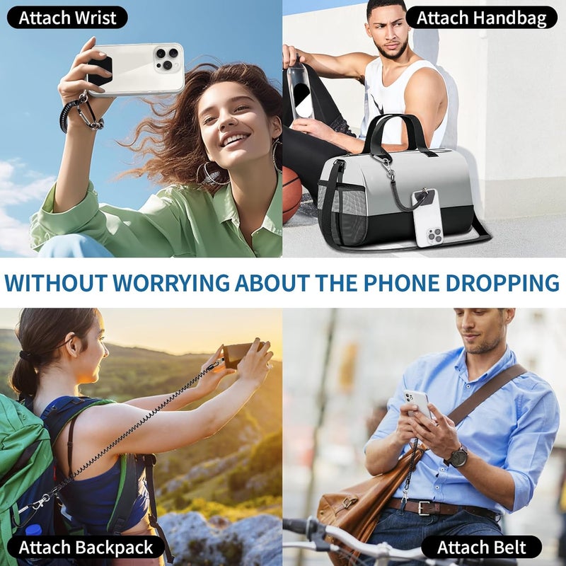 Doormoon Phone Lanyard Tether with 4 Patch, Cell Phone Lanyard with 2* Phone Tether, 4* Patch for Outdoor Hiking Climbing - Image 2