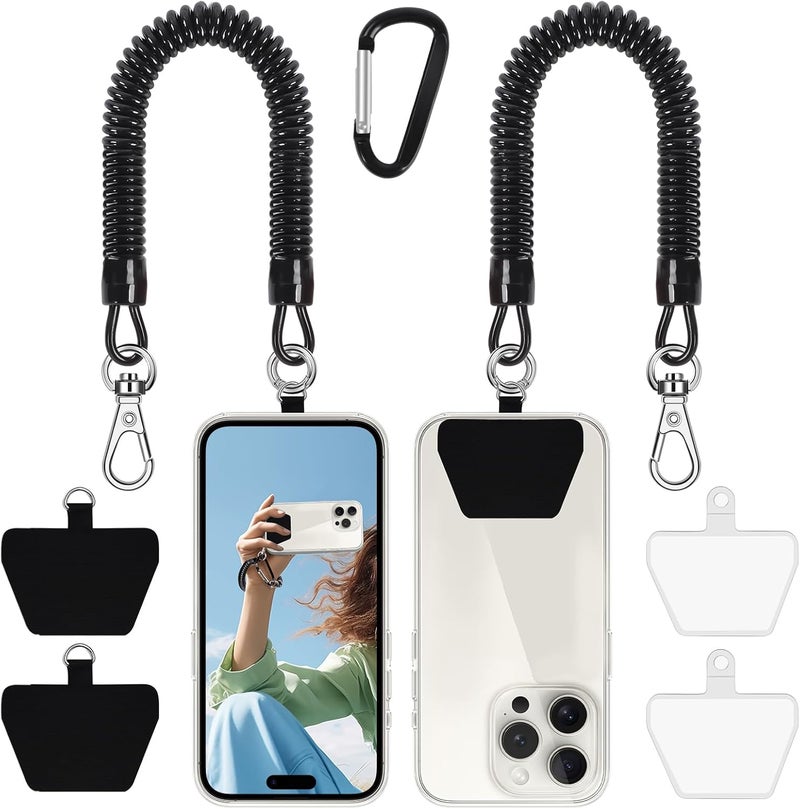 Doormoon Phone Lanyard Tether with 4 Patch, Cell Phone Lanyard with 2* Phone Tether, 4* Patch for Outdoor Hiking Climbing - Image 1