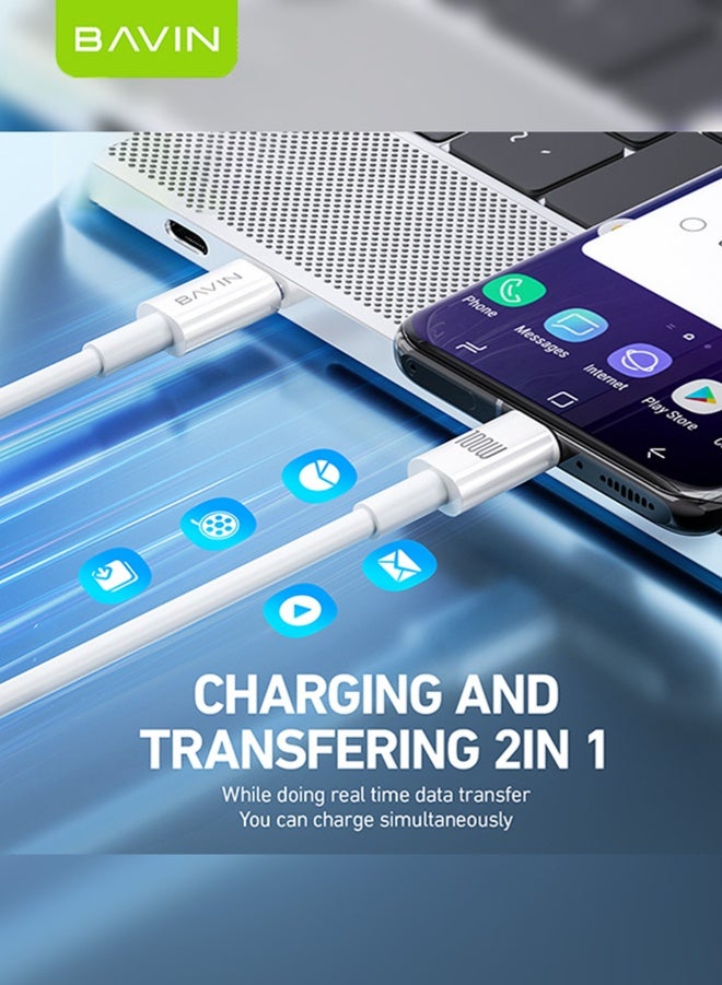 BAVIN USB C Cable 100W, TYPE-C to USB-C Cable 1.5M, USB C Charger Cable for iPhone 15, Mac Book Pro 2020, iPad Pro 2020, Switch, Samsung Galaxy S20 Plus S9 S8 Plus, Pixel, Huawei P60, Xiaomi, Laptops and lot more - Image 5