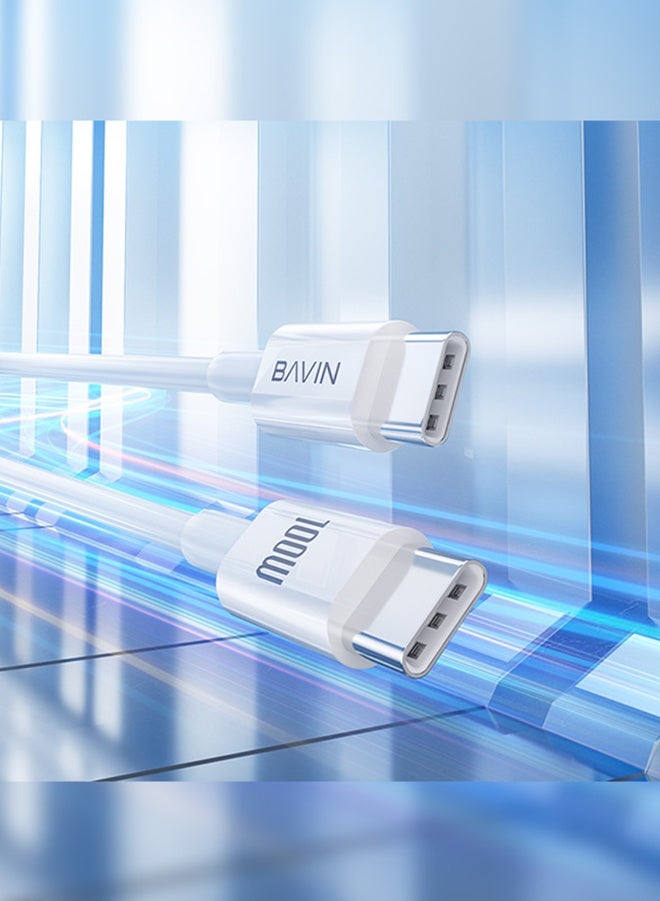 BAVIN USB C Cable 100W, TYPE-C to USB-C Cable 1.5M, USB C Charger Cable for iPhone 15, Mac Book Pro 2020, iPad Pro 2020, Switch, Samsung Galaxy S20 Plus S9 S8 Plus, Pixel, Huawei P60, Xiaomi, Laptops and lot more - Image 2