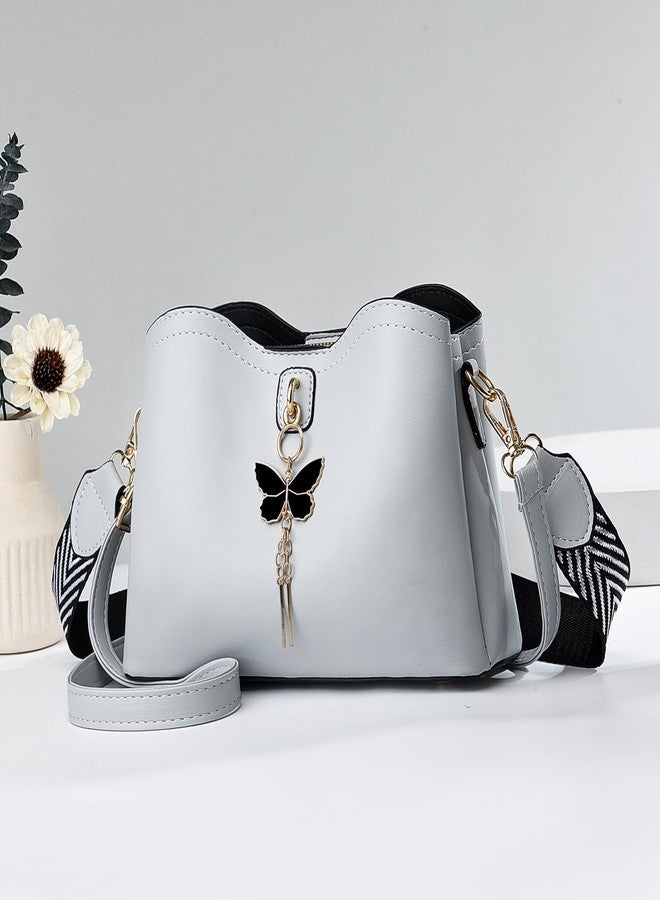 Xiaoyu Small Crossbody Bags for Women Fashion Purses for Teenage Girls Lightweight Handbags Shoulder Bag (Grey) - Image 2
