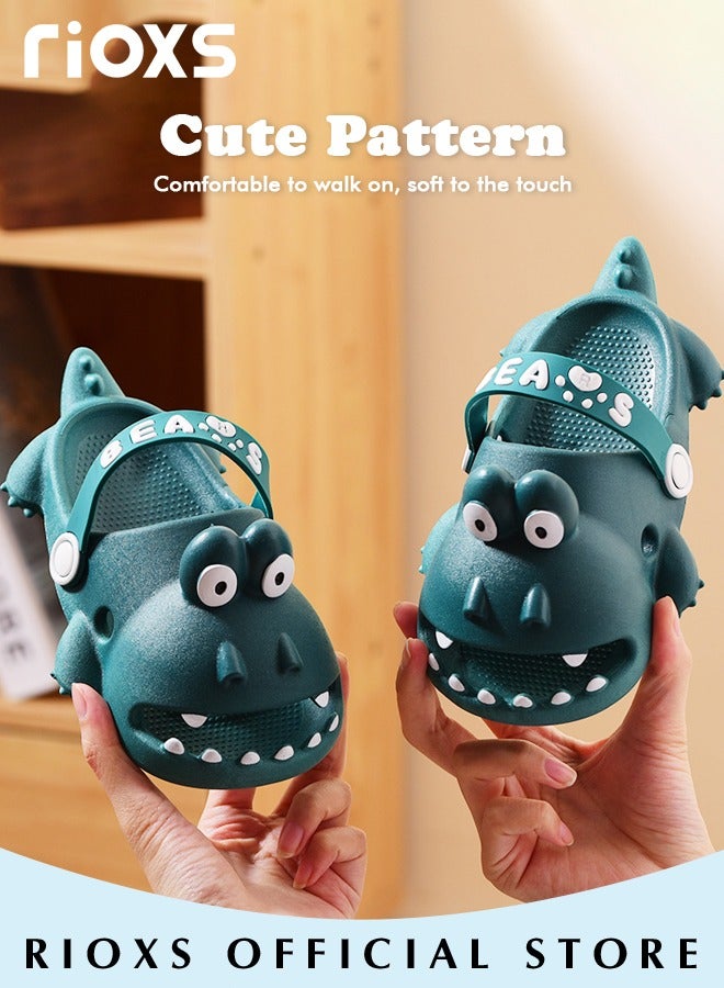 RIOXS Toddler Girls Boys Clogs, Cute Dinosaur Cloud Slides for Kids, Garden Water Sandals, Boys Girl Slip-on Slides Slippers, Outdoor Beach Slippers Pool Shower Shoes, Lovely Open Toe Home Shoes, Soft Comfy Slides Slippers, Slippers for Baby/ Little Kids/ Big Kids  - Image 2
