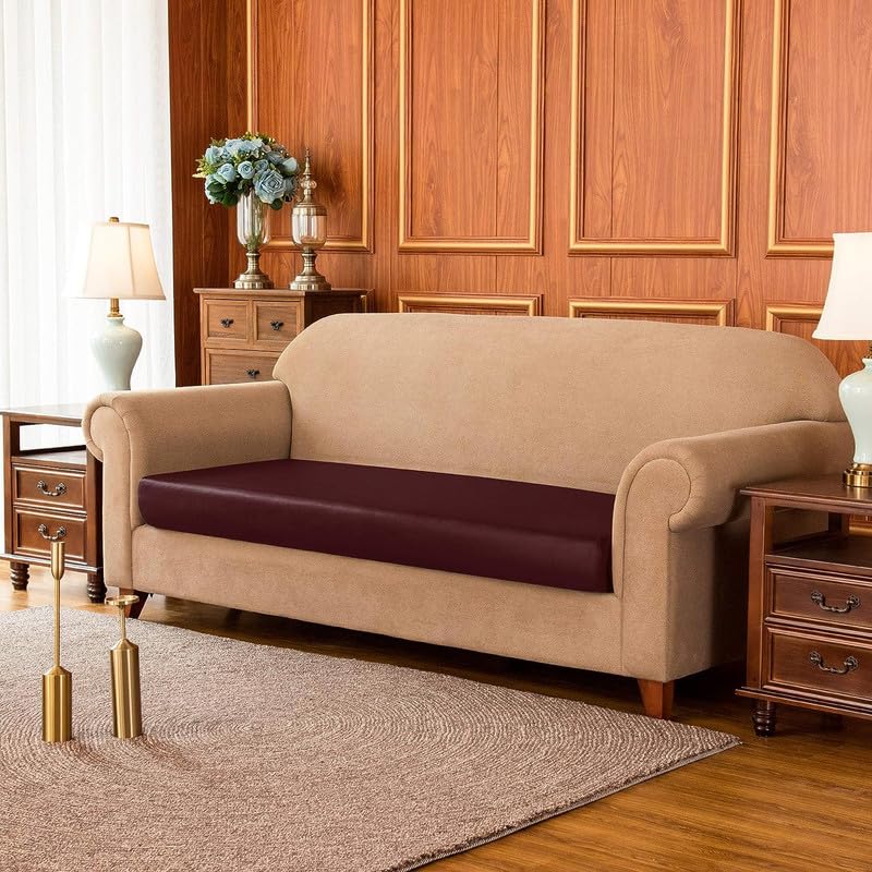 Namdev Art's Namdev Arts 3 Seater Sofa Foam Cushions Sofa Seat Cushions Meditation Cushion for Floor Yoga Cushion Meditation Accessory Floor Cushions Molfino Fabric Cushion Dark Maroon - Image 1