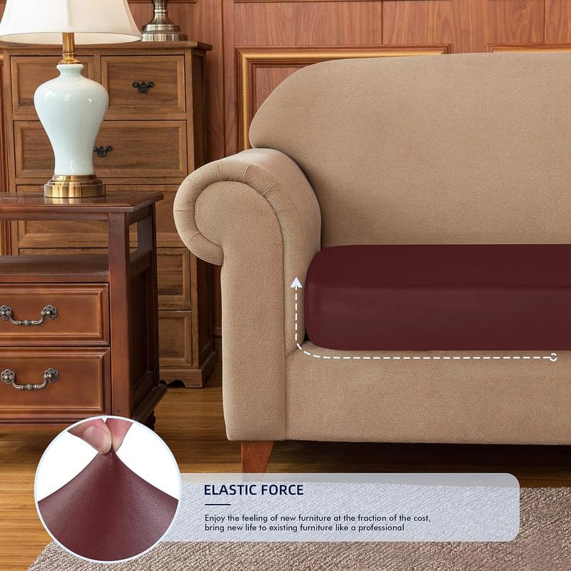 Namdev Art's Namdev Arts 3 Seater Sofa Foam Cushions Sofa Seat Cushions Meditation Cushion for Floor Yoga Cushion Meditation Accessory Floor Cushions Molfino Fabric Cushion Dark Maroon - Image 2