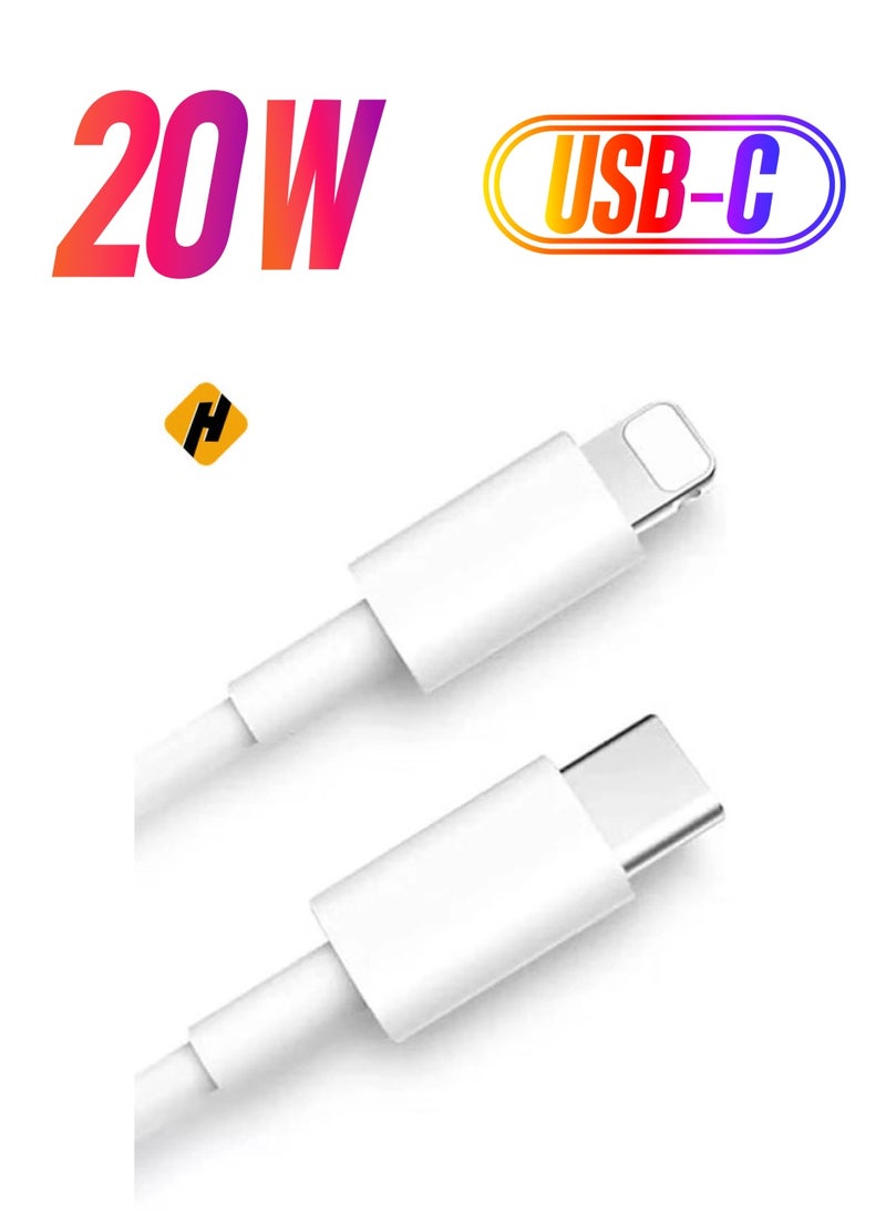 HuHa USB C to Lightning Cable 20W Fast Charging [MFi Certified] Compatible with iPhone 13 Pro Max/12/11 Pro/X/XS/XR/8 Plus/AirPods Pro, 1M, White  - Image 1