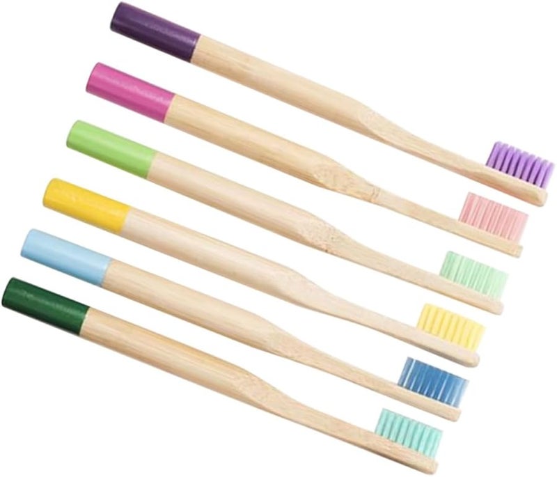 6PCS Soft Bristles Toothbrush Set Multi Tone Eco Friendly Fiber Brushes - Image 2