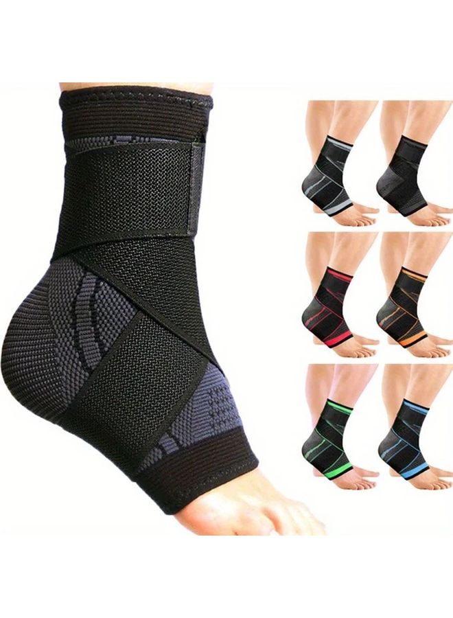 Adjustable Ankle Support Compression Brace with H Frame Stabilization Green Size M - Image 3