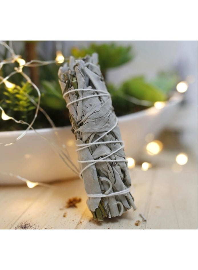 أعواد المريمية البيضاء، حزم المريمية البيضاء لطقوس تطهير المنزل، بخور، علاج، تأمل، وطقوس عود المريمية، عود تطهير المريمية 4 بوصة، عبوة واحدة - Image 1