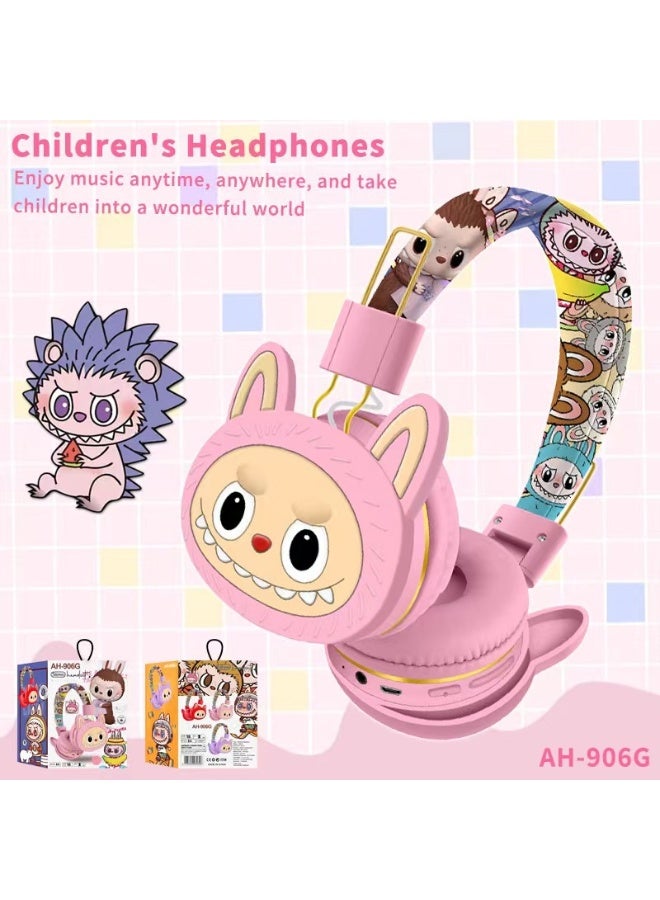 Children's Bluetooth wireless headphones with noise reduction feature, suitable for TF cards, mobile phones, and tablets. - Image 1