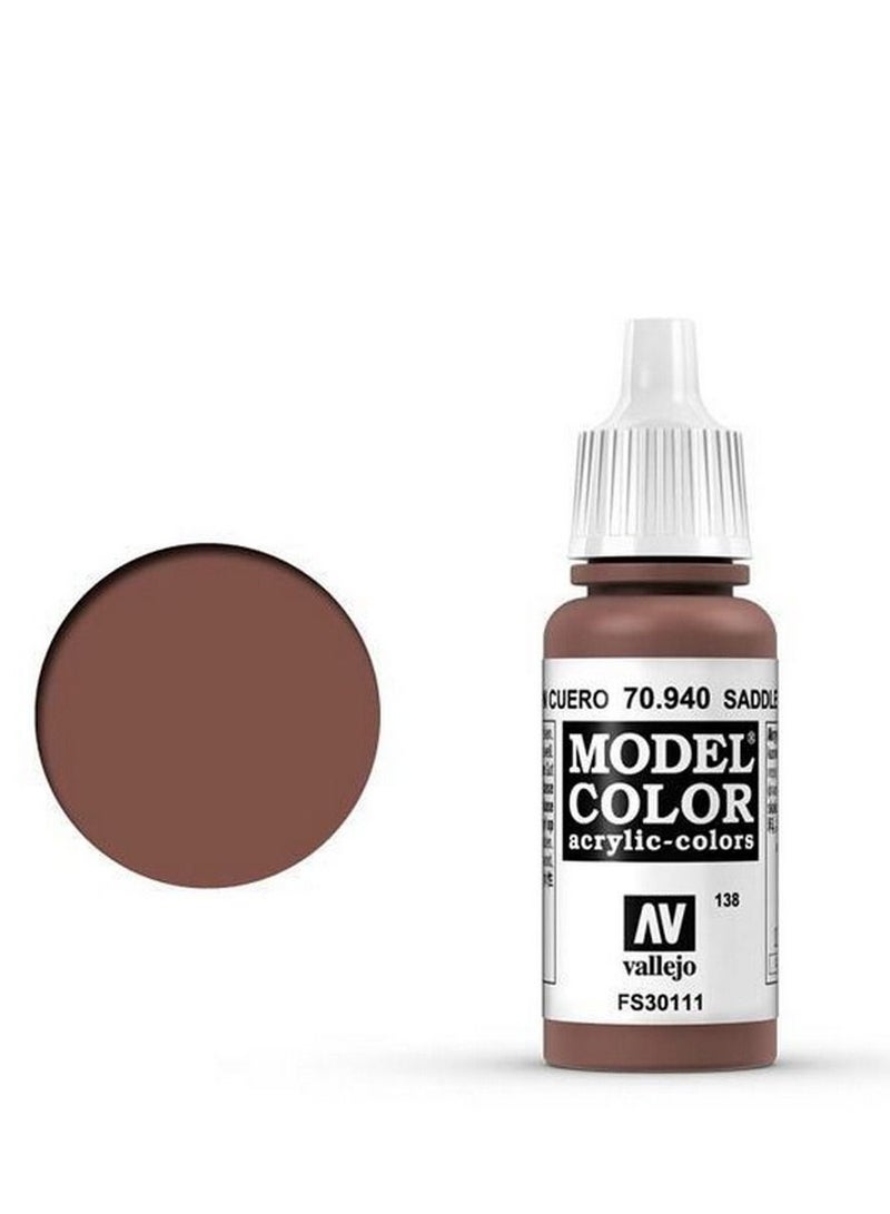 Vallejo Model Color 70.940 Saddle Brown FS30111 – Acrylic Paint 17ml for Miniatures, Scale Models & Hobby Projects