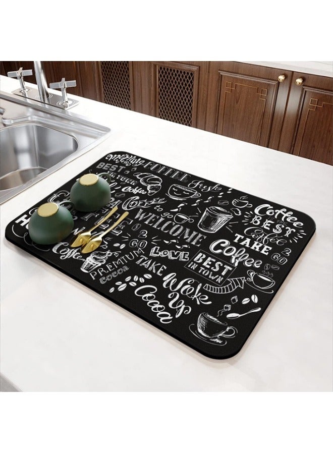 AL RAID Coffee Bar Mat Accessories for Countertop Super Absorbent Anti-Slip Silicone Dish Drying Mats for Kitchen Counter Draining Pad Decor Gift Fit Coffee Maker Coffee Pot Espresso Machine - Image 4