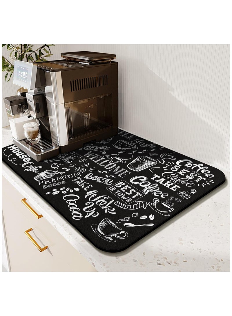 AL RAID Coffee Bar Mat Accessories for Countertop Super Absorbent Anti-Slip Silicone Dish Drying Mats for Kitchen Counter Draining Pad Decor Gift Fit Coffee Maker Coffee Pot Espresso Machine - Image 1