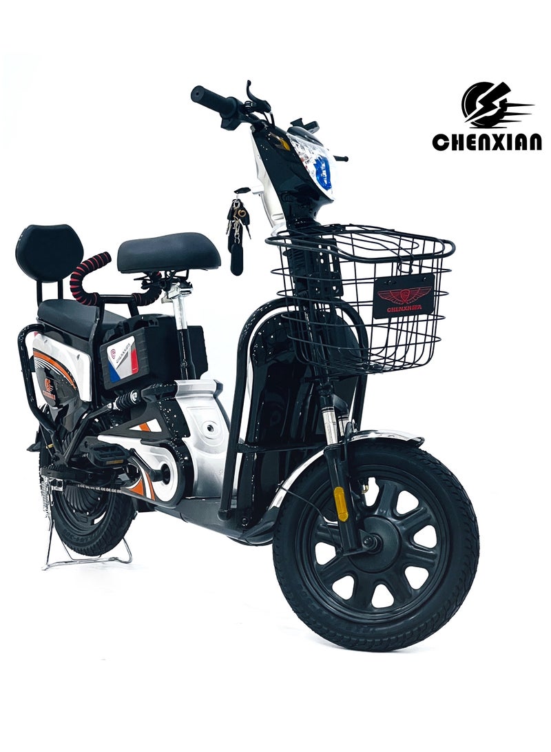 CHENXIAN Electric Bike 350W Motor, 48V 12Ah Battery, 40–50 km/h Speed, 14"/16" Tire Options, LED Display, 3 Gears, 4 Shock Absorbers – Adult Commuter & Off-Road E-Bike - Image 4
