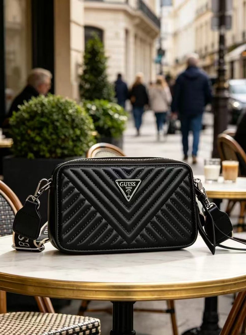 GUESS texture small bag female Joker leisure shoulder bag tide cross-body bag fashion embroidered diamond camera bag - Image 2