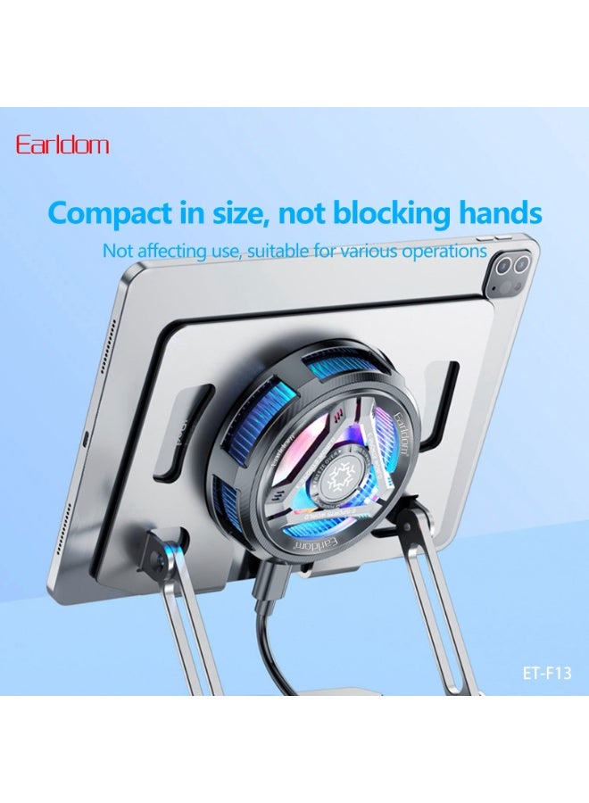 Earldom ET-F13 RGB Radiator Tablet & Laptop Cooler Fan with USB-C Charging Port, High-Speed Silent Cooling, Portable Heat Dissipation for Tablets, Laptops & Mobile Devices - Image 2