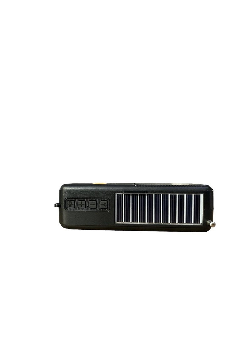 Zero - A solar-powered rechargeable radio that supports a flash drive and a memory card and runs on solar energy with a black Z160 flashlight - Image 1