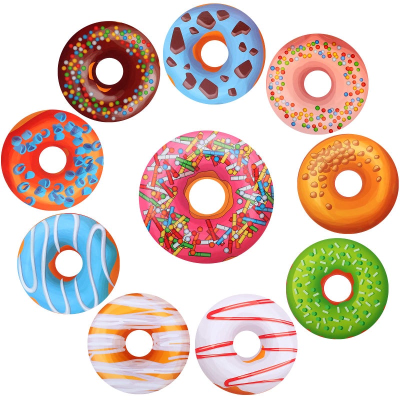 Tenare Tenare 50 Pieces Donuts Cutouts Bulletin Board Donuts Theme Party Decorations with Glue Point Dots for School Classroom Baby Shower Birthday Party