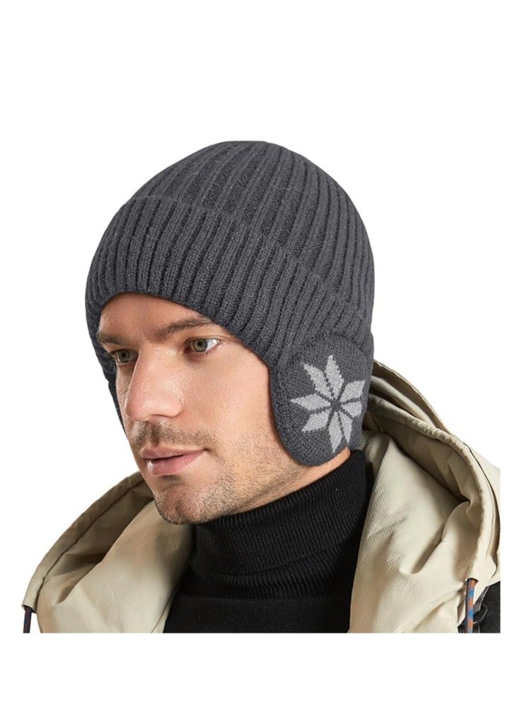 Beanie Winter Hats for Men Women,Fleece Lined Beanie Warm Winter Caps,Unisex Fashion Knit Cuffed Cap,Winter Fleece Lined Knit Cuff Ear Flaps Daily Beanies - Image 1