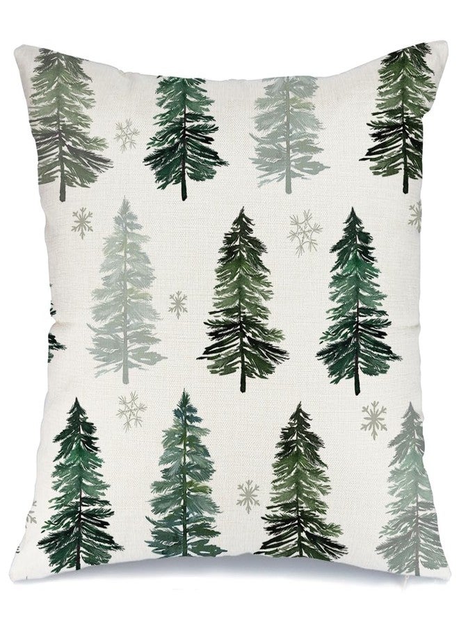 AACORS Christmas Pillow Cover 18X18 Inch Christmas Tree Snowflake Decoration Holiday Farmhouse Winter Pillow Case Decor for Home Sofa Couch (Green) AA223-18 - Image 1
