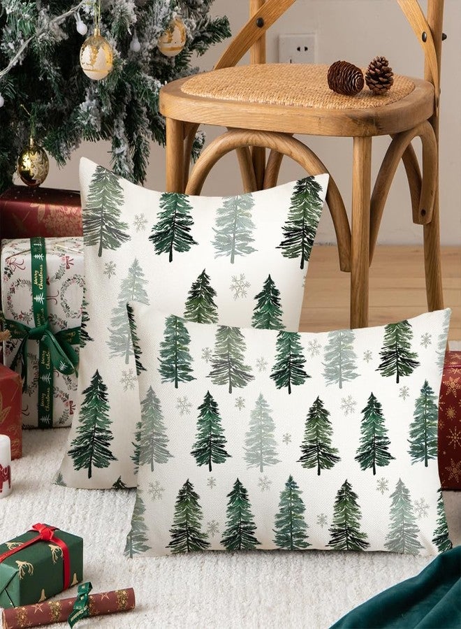 AACORS Christmas Pillow Cover 18X18 Inch Christmas Tree Snowflake Decoration Holiday Farmhouse Winter Pillow Case Decor for Home Sofa Couch (Green) AA223-18 - Image 5