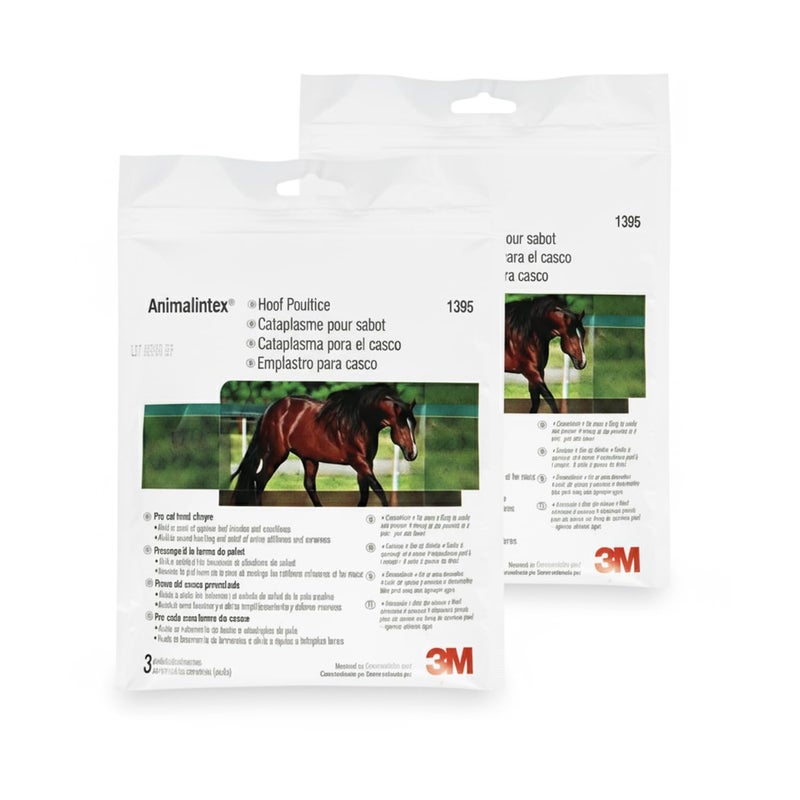 Animalintex Hoof Poultice Pads for Horses - 3 Per Pack, 3M Equine Poultice for Abscess Wounds and Hoof-Treatment - Pre Cut Hoof-Shape