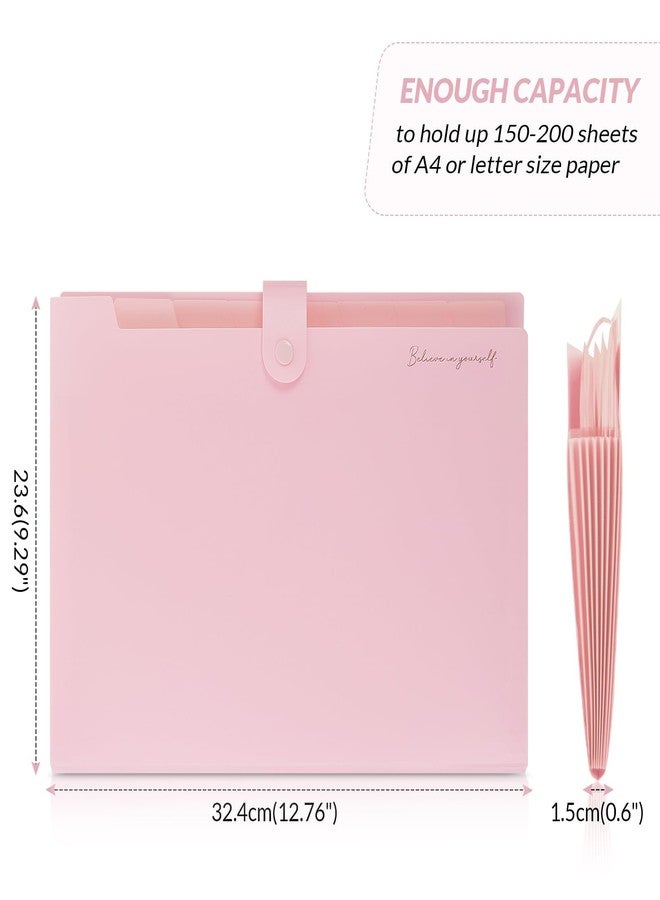 SKYDUE Expanding File Folder, Accordion File Organizer with 8 Pockets, Expandable Document Paper Receipt Holder for School Office Hospital, Letter/A4 Size Pink - Image 5