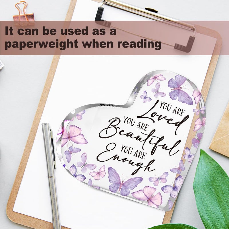 YAANUNULU Inspirational Butterfly Gifts for Women, Christian Gifts for Women, Butterfly Decorations for Coworker Friend, You Are Loved You Are Beautiful You Are Enough Positive Plaque - Image 4