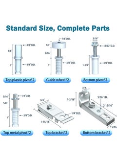 Y&D 4 Pack Bifold Door Hardware Repair Kit, 7/8" Guides Wheel, Pantry Replacement Parts for Folding Pocket Accordion Barn  - Image 5