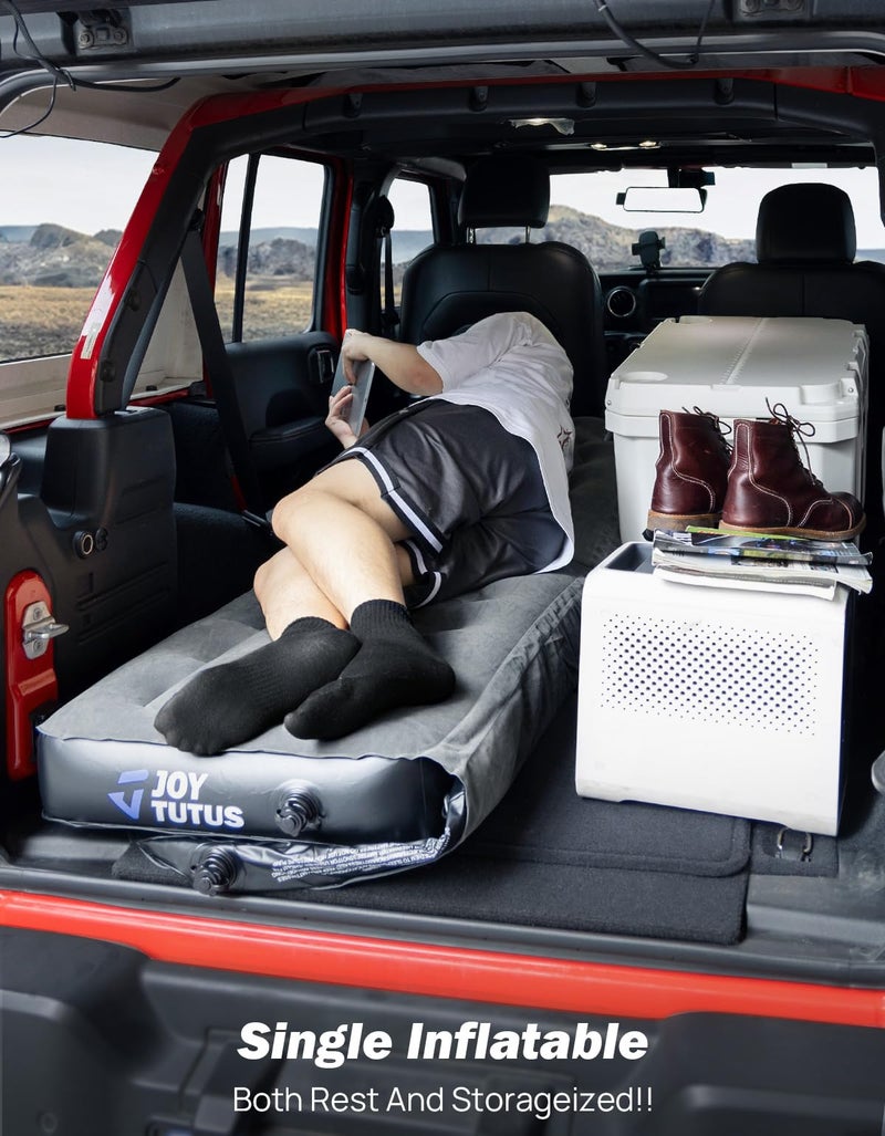 JOYTUTUS مرتبة هوائية لجهاز JOYTUTUS SUV للتخييم مع مضخة هواء متوافقة مع رانجلر JL، مرتبة هوائية مريحة SUV مع 2 وسائد لرانجلر JL 4 أبواب من 2018-2026 (لا تناسب 4XE) - رمادي داكن - Image 5