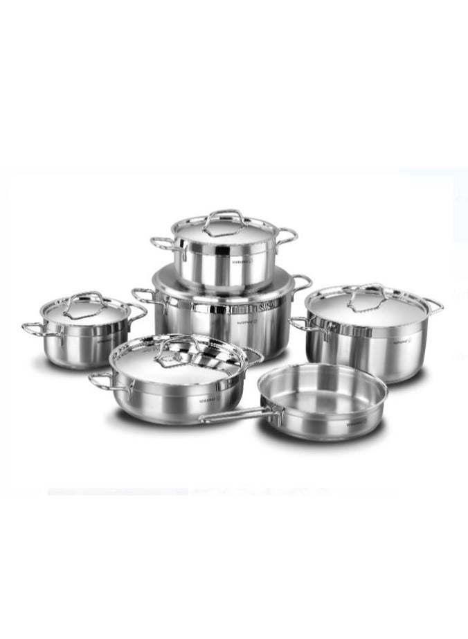 Alpha stainless steel cookware set 11 pieces
