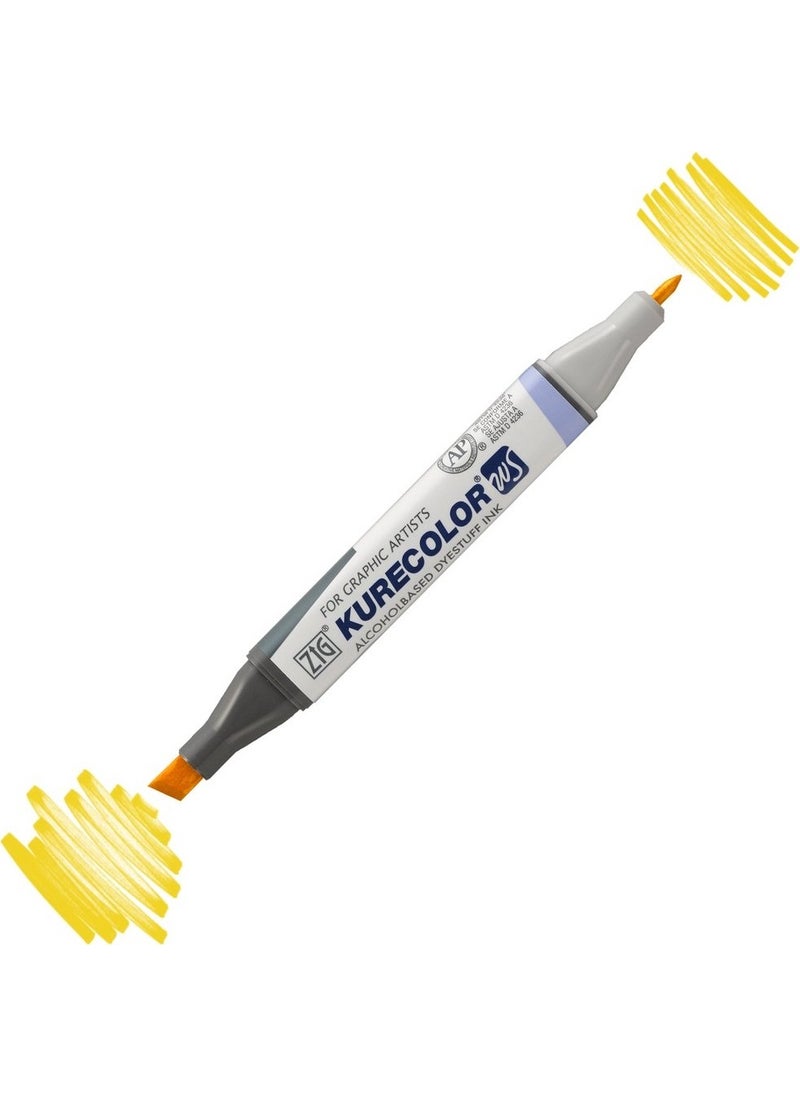 Zig Kurecolor KC3000 Twin S Marker Pen 106 Yellow  - Image 1