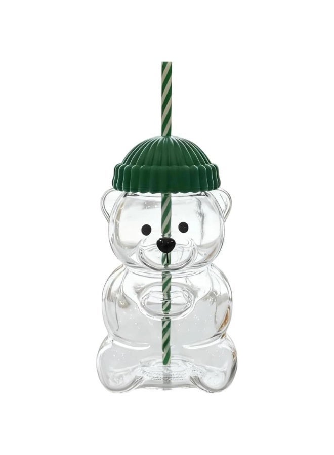 general 2025 Bear Glass Jar Cup Tumbler w Straw for hot coffee - Image 1
