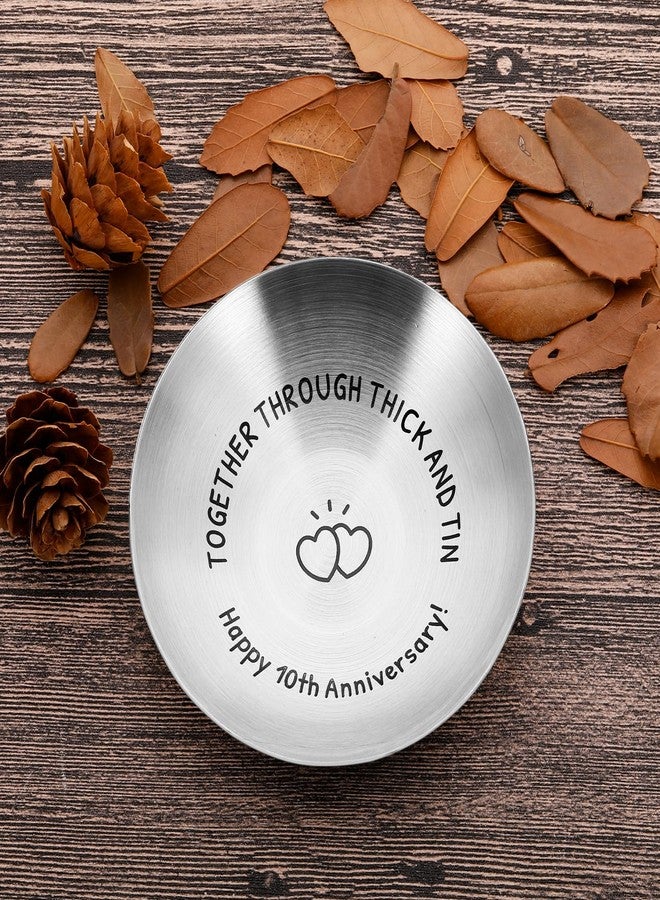 Fleure Esme 10th Anniversary Tin Gifts for Her Him 10 Year Wedding Tin Gifts for Husband Wife Romantic Keepsake for Couple Wife Husband for 10 Year Wedding Anniversary Present Jewelry Tray Ring Dish - Image 3