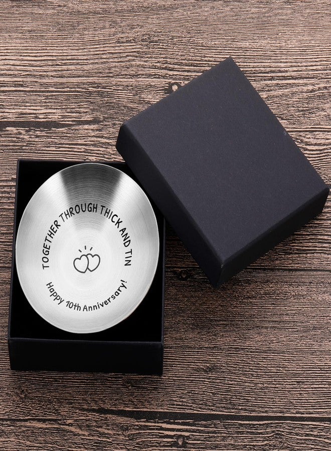 Fleure Esme 10th Anniversary Tin Gifts for Her Him 10 Year Wedding Tin Gifts for Husband Wife Romantic Keepsake for Couple Wife Husband for 10 Year Wedding Anniversary Present Jewelry Tray Ring Dish - Image 5