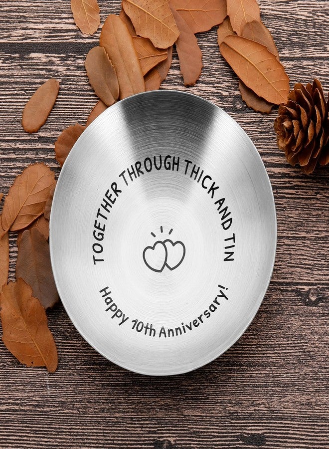Fleure Esme 10th Anniversary Tin Gifts for Her Him 10 Year Wedding Tin Gifts for Husband Wife Romantic Keepsake for Couple Wife Husband for 10 Year Wedding Anniversary Present Jewelry Tray Ring Dish - Image 4