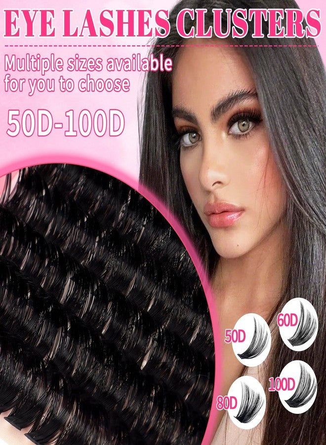 CMAYOME Natural Lash Clusters Kit 666Pcs, DIY Individual Eyelashes Volume Fluffy Lash Extension Set with Bond & Seal, Remover, Tweezers & Brush, D Curl 50D 60D 80D 100D Mixed 10-16mm - Image 5