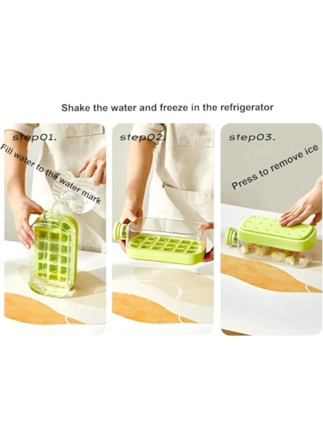 Ice Cube Bottle, 2 in 1 Touch Free Ice Cube Tray Water Bottle, Press to Release, Tray Easy Release, Complete with A Built In Straw, Perfect for Travel (White, 800ML)  - Image 2