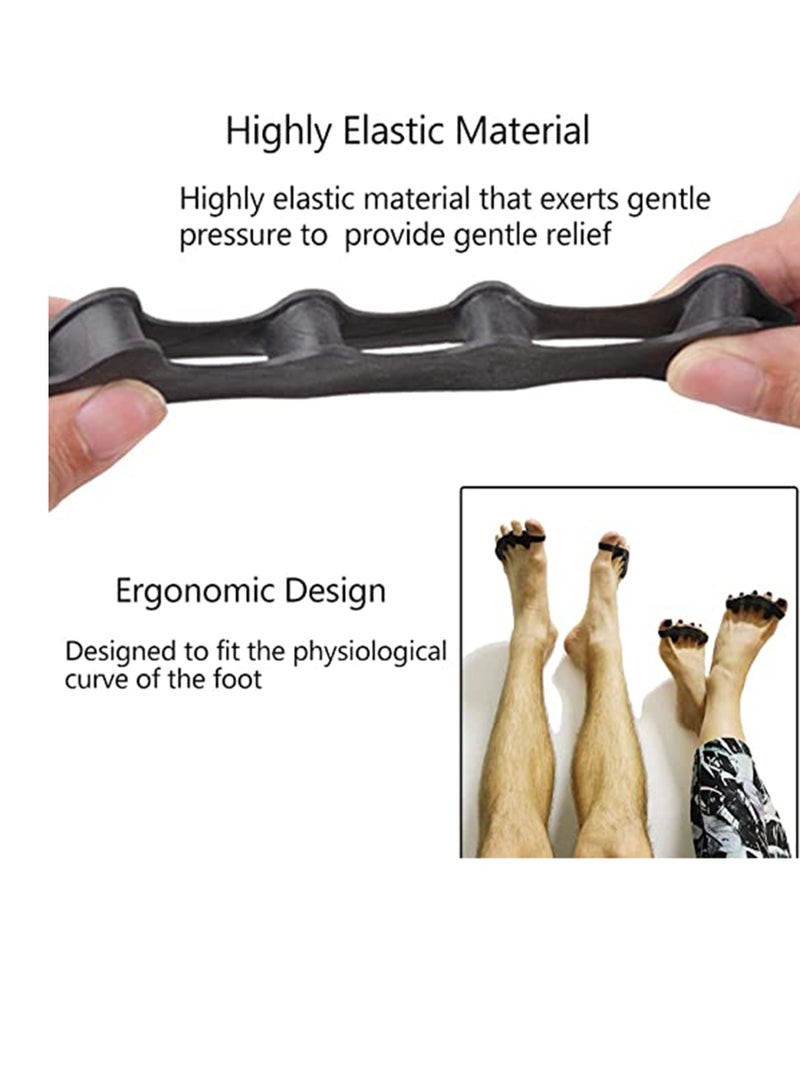Excefore Toe Separators Spacers, Use for Health Beauty Pedicures, Plantar Fasciitis, Hammer Toes, Claw Toes Other Foot Conditions, Pedicures for Men and Women 2Pcs Black - Image 4