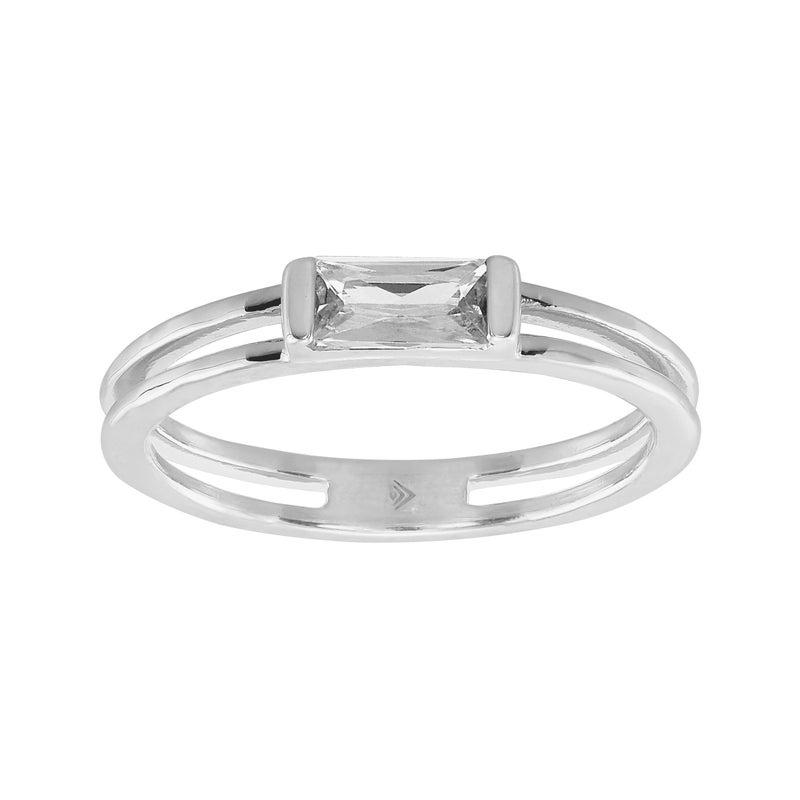 Silpada 'Baguette Stack' Cubic Zirconia Ring in Sterling Silver, Size 10, Size 10 - Image 1