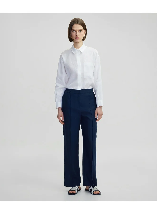 Linen Shirt With Hidden Placket