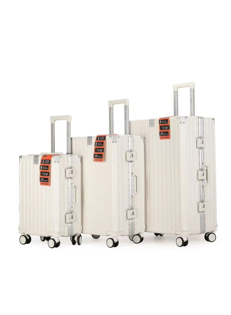 الازدهار حقيبة السفر الراقية سبيكة الألومنيوم الأمتعة مع أربع عجلات عالمية مظهر أنيق لرحلات 3pcs لكل مجموعة - Image 4