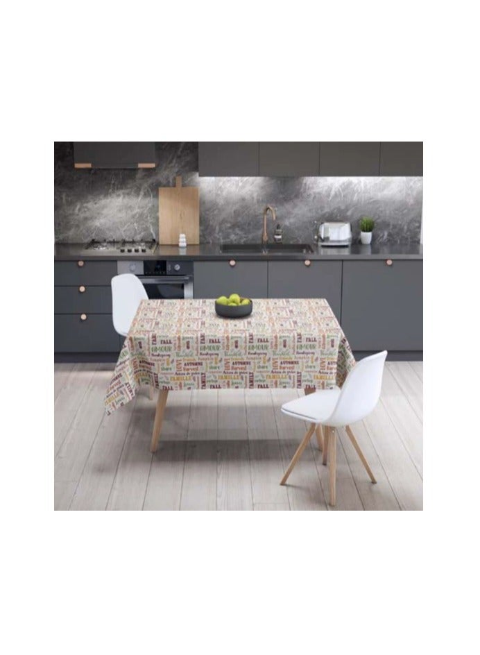 DUNISO مفرش طاولة مستطيل، مقاوم للماء والزيت، أغطية طاولة ثقيلة قابلة للمسح، مفرش طاولة قهوة مقاوم للغبار، مقاوم للحرارة والتآكل، سهل التنظيف، لحفلات الشواء، الزفاف، الداخلية أو الخارجية، 137*274 سم - Image 1