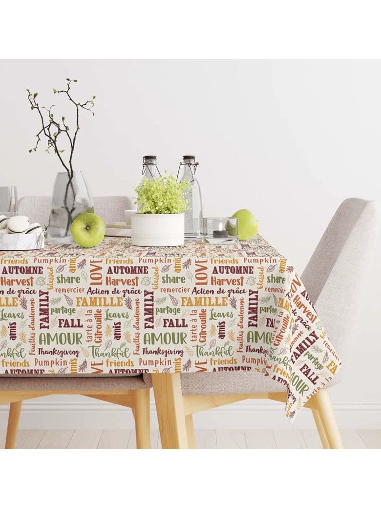 DUNISO مفرش طاولة مستطيل، مقاوم للماء والزيت، أغطية طاولة ثقيلة قابلة للمسح، مفرش طاولة قهوة مقاوم للغبار، مقاوم للحرارة والتآكل، سهل التنظيف، لحفلات الشواء، الزفاف، الداخلية أو الخارجية، 137*274 سم - Image 3