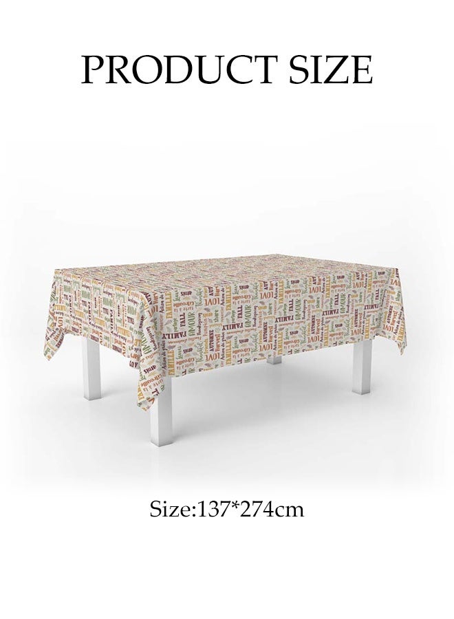 DUNISO مفرش طاولة مستطيل، مقاوم للماء والزيت، أغطية طاولة ثقيلة قابلة للمسح، مفرش طاولة قهوة مقاوم للغبار، مقاوم للحرارة والتآكل، سهل التنظيف، لحفلات الشواء، الزفاف، الداخلية أو الخارجية، 137*274 سم - Image 5