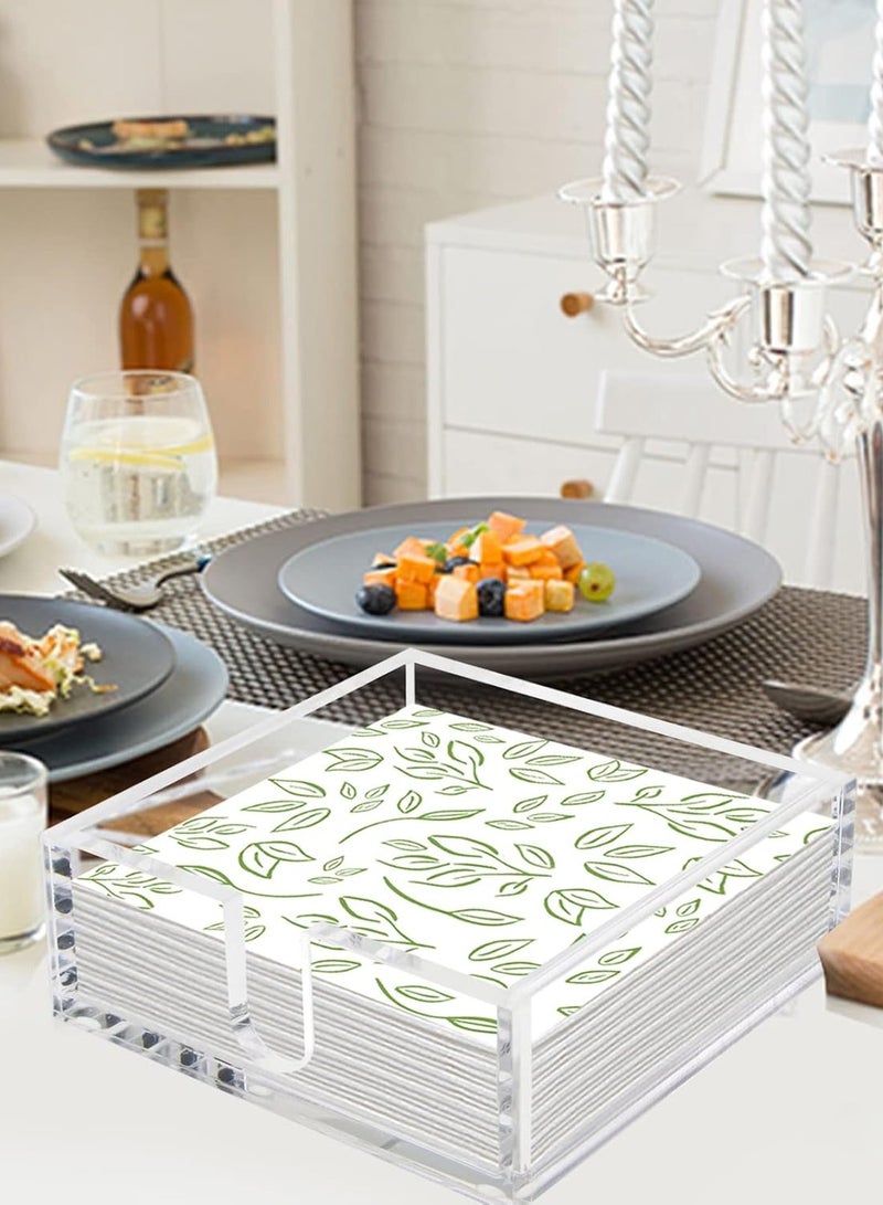 تي بي جي بي حامل مناديل أكريليك، حامل مناديل غذاء شفاف، صينية مناشف ورقية للضيوف للحمام، المطبخ، طاولة الطعام - Image 4