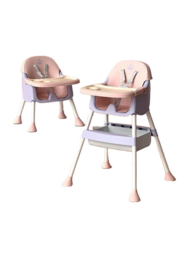 LIMOS 3-In-1 Adjustable Baby High Chair For Rest Dinning Chair And Playing Toys, Crown Pink, 6 To 36 Months - Image 1