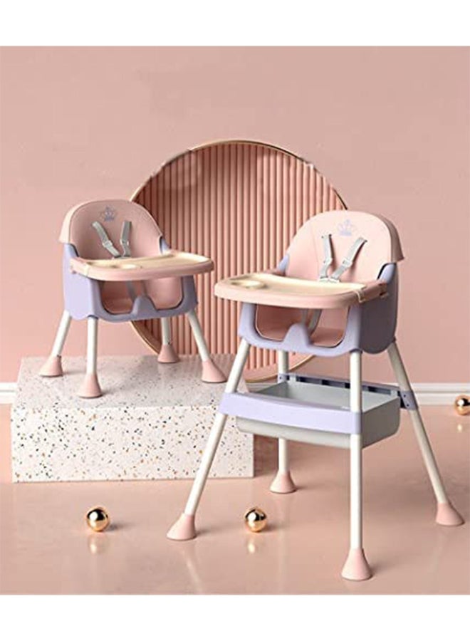 LIMOS 3-In-1 Adjustable Baby High Chair For Rest Dinning Chair And Playing Toys, Crown Pink, 6 To 36 Months - Image 2